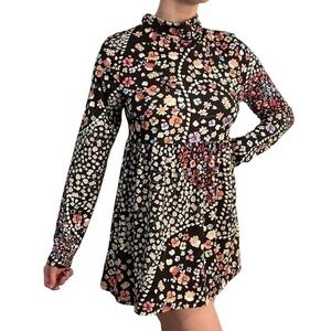 LOVEU, Dear Black Floral Long Sleeve Mini Dress 💕
